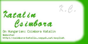 katalin csimbora business card